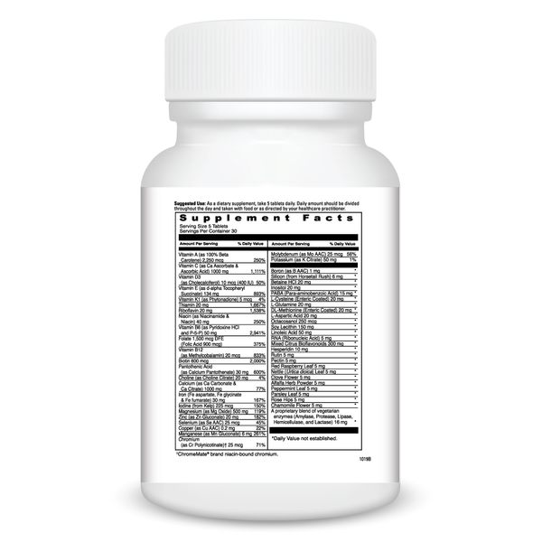 Ultimate Prenatal Supplement Facts Label