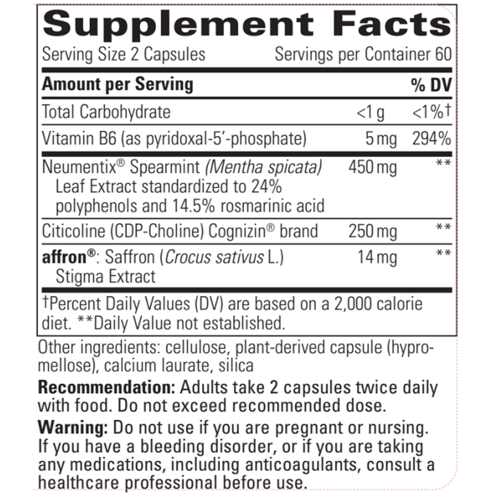 Neurologix Supplement Facts Label