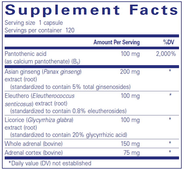 ADR Formula 120 Count Supplement Facts Label
