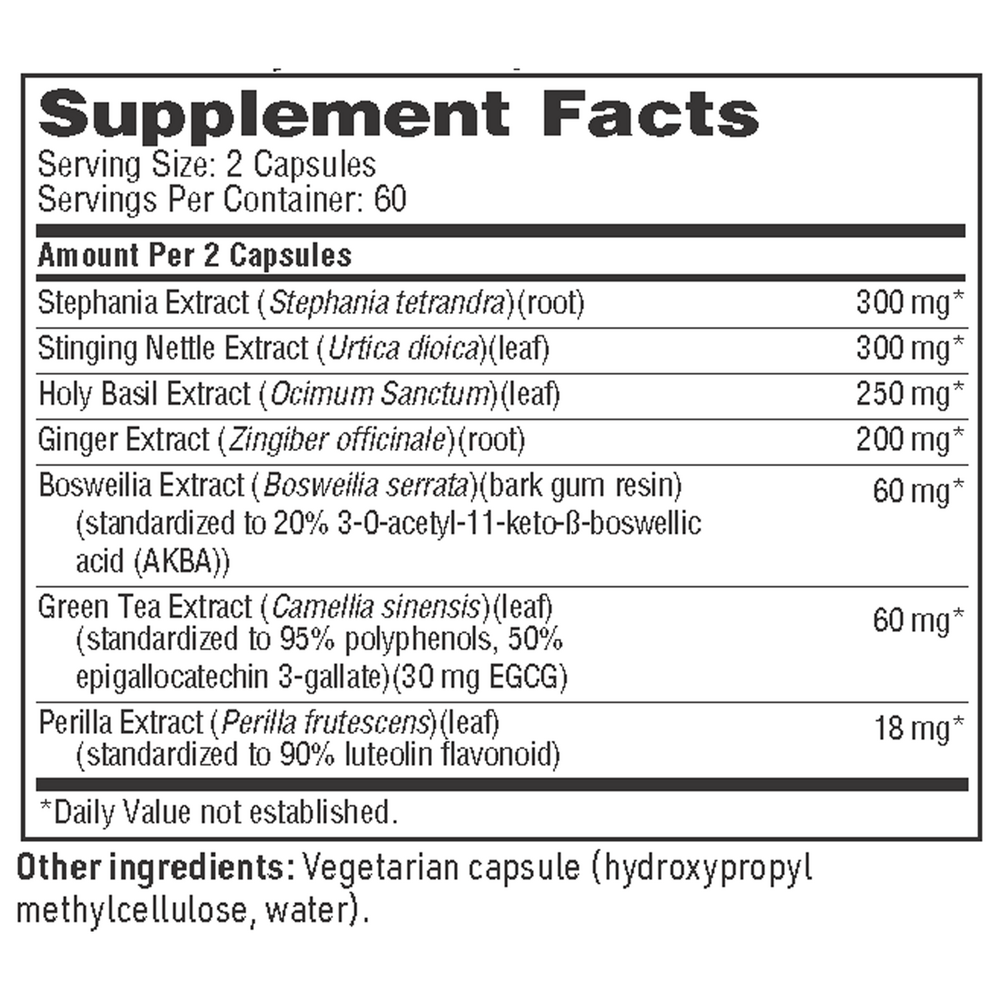 InflammoHealth Supplement Facts Label