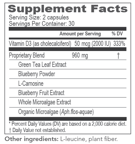 Renew Supplement Facts Label