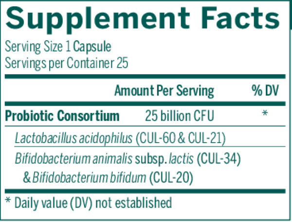 HMF Intensive (shelf-stable) Supplement Facts Label