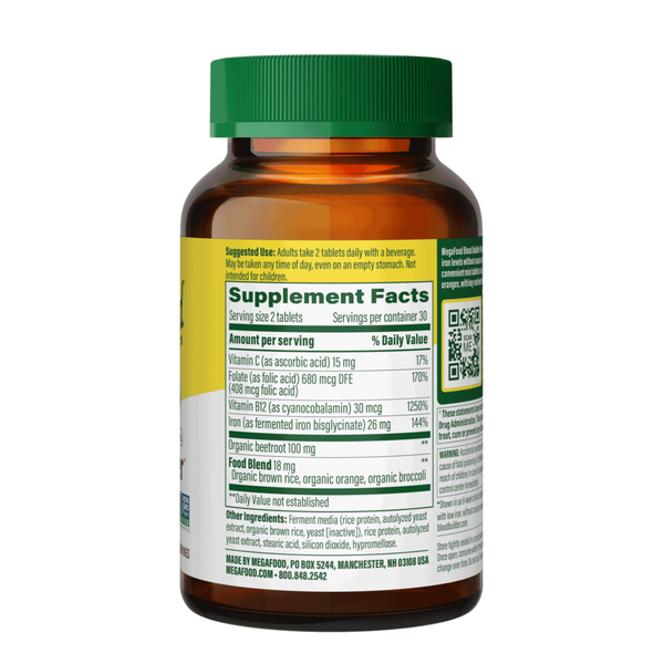 Blood Builder Minis Supplement Facts Label