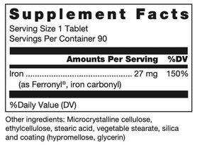 Klean Iron Supplement Facts Label