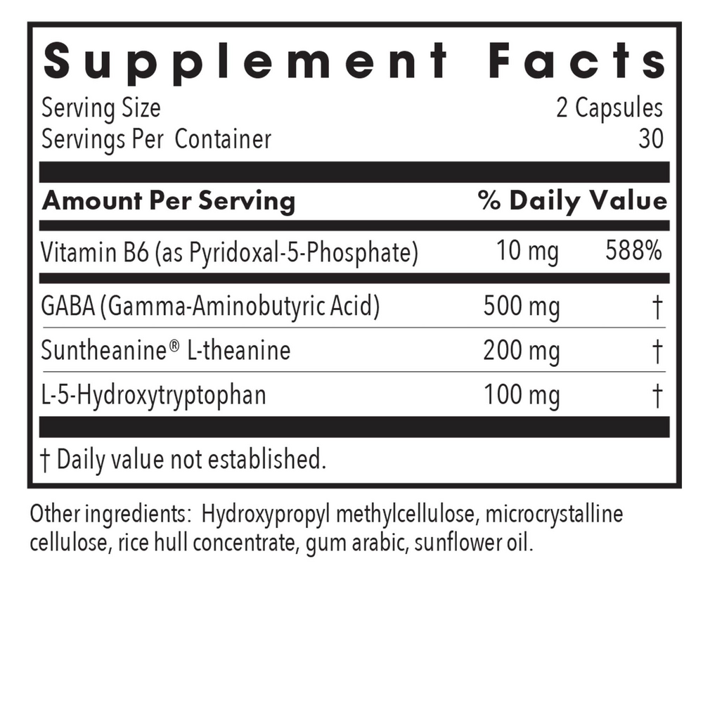 Zen Sleep Supplement Facts Label