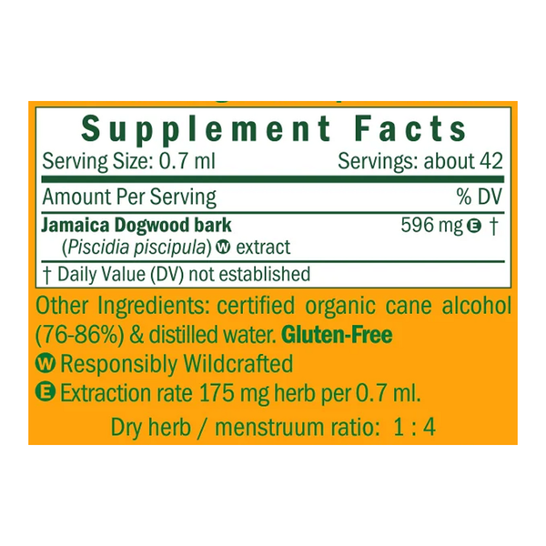 Jamaica Dogwood/Piscidia erythrina Supplement Facts Label