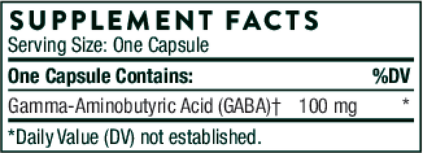 PharmaGABA-100 Supplement Facts Label