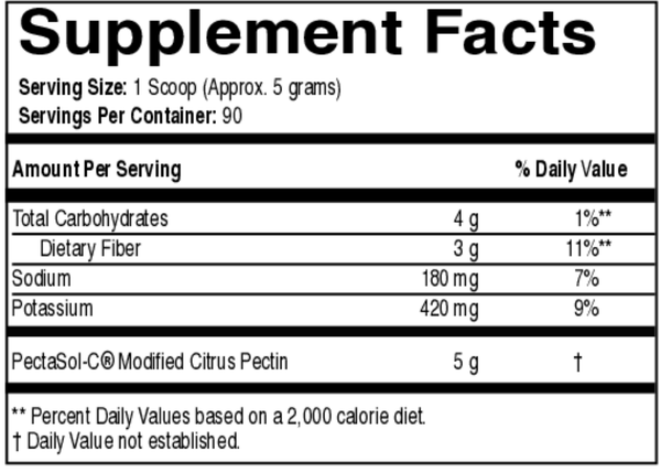 PectaSol-C Professional Powder Supplement Facts Label