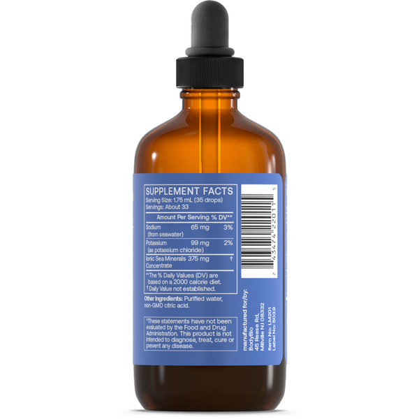 Potassium Liquid Mineral Supplement Facts Label