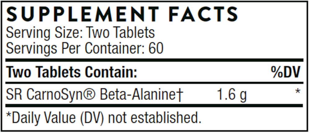 Beta Alanine-SR Supplement Facts Label