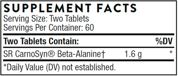 Beta Alanine-SR Supplement Facts Label