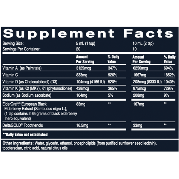 Immune Charge+™ Supplement Facts Label