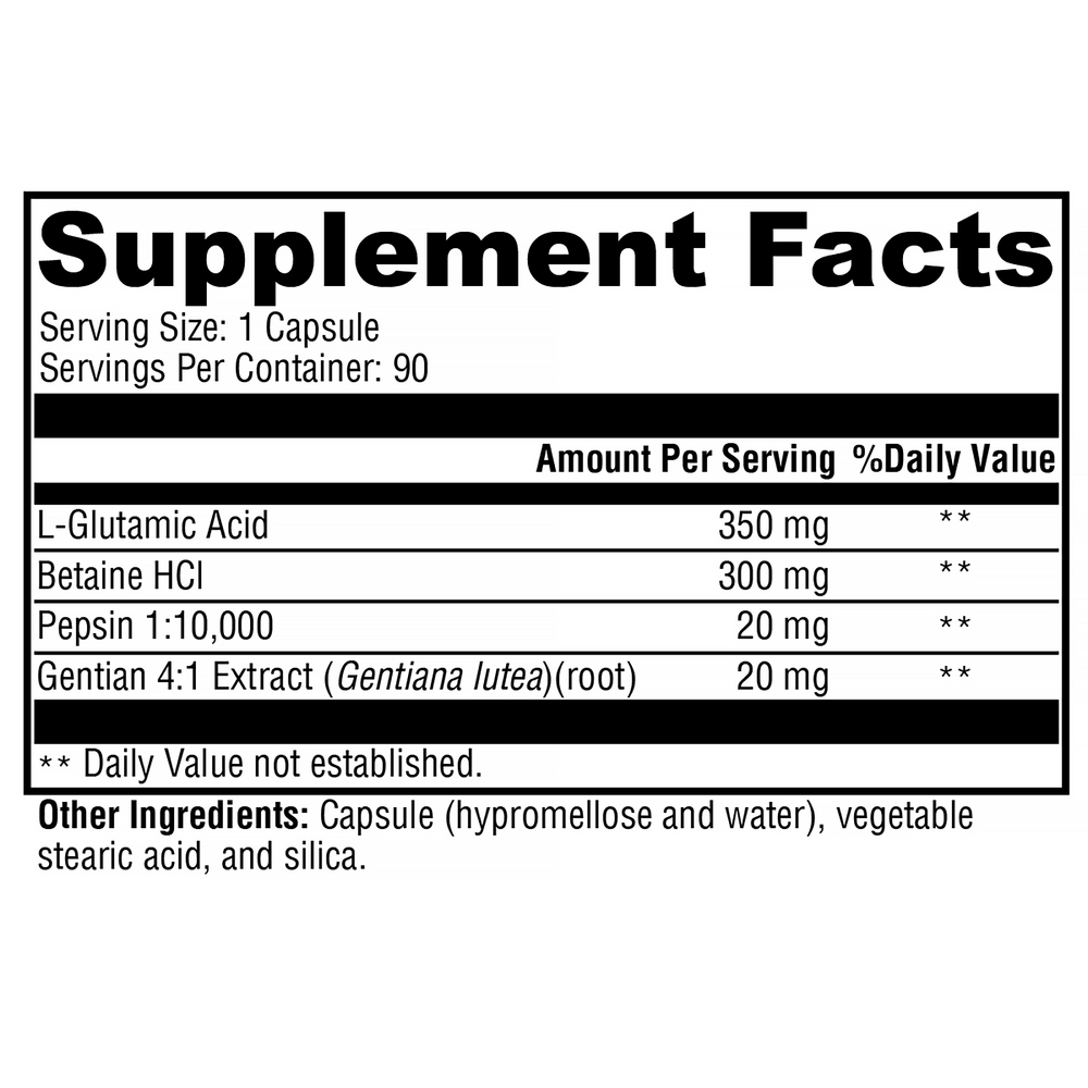 GastrAcid™ Supplement Facts Label