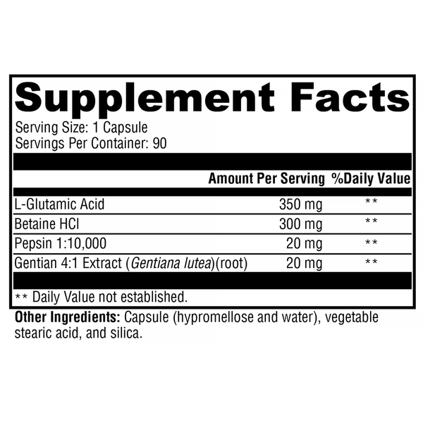 GastrAcid™ Supplement Facts Label