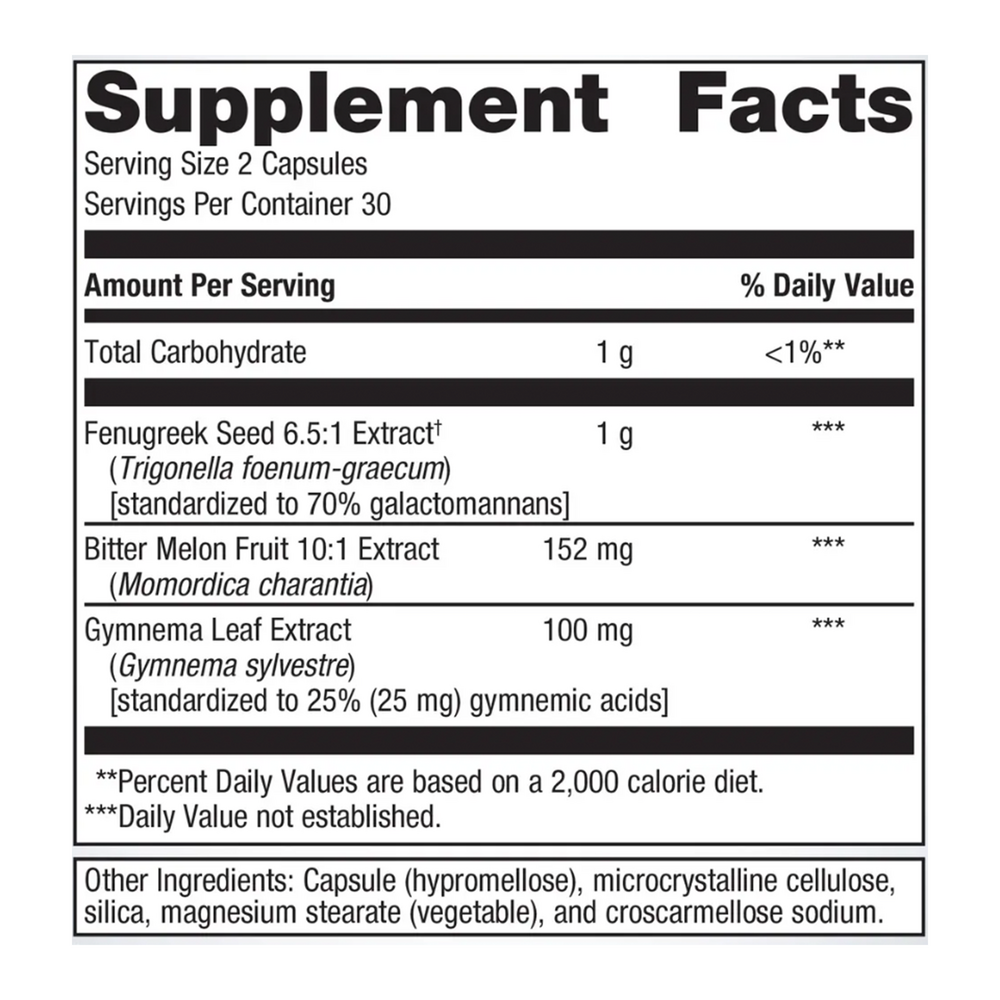 Fenugreek Plus Supplement Facts Label