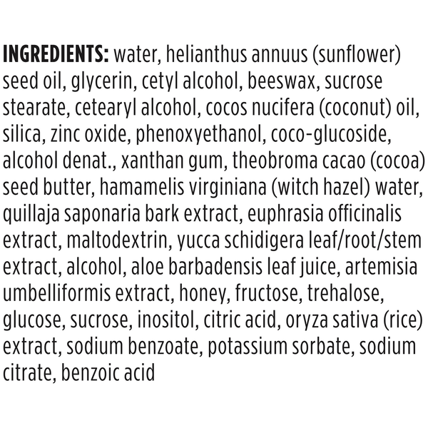 Sensitive Facial Cleanser Supplement Facts Label