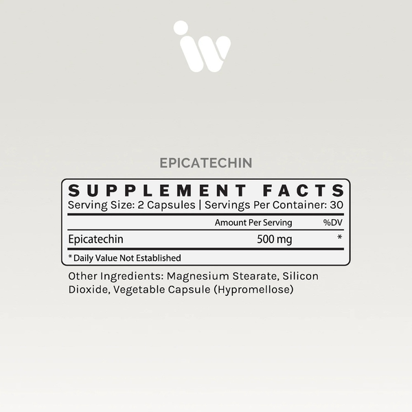Epicatechin Supplement Facts Label
