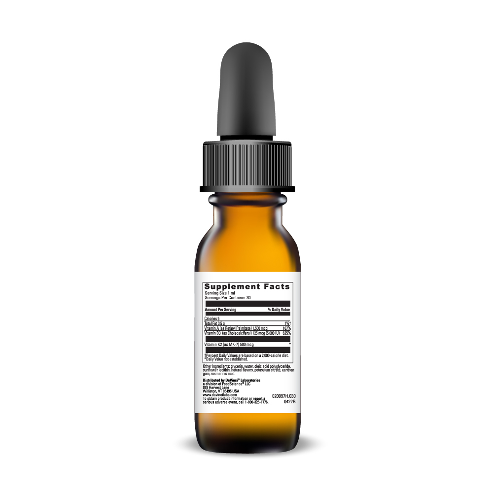 Liposomal ADK Supplement Facts Label