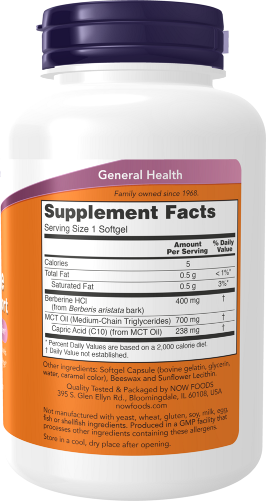 Berberine Glucose Support Supplement Facts Label