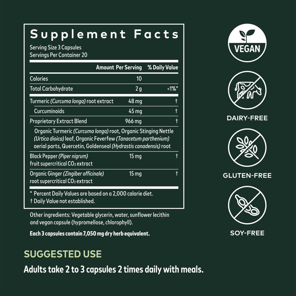 Turmeric Supreme Sinus Support Supplement Facts Label