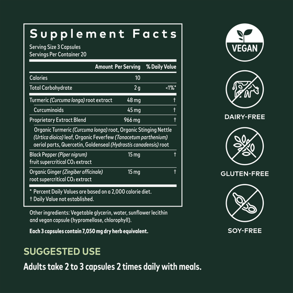 Turmeric Supreme Sinus Support Supplement Facts Label