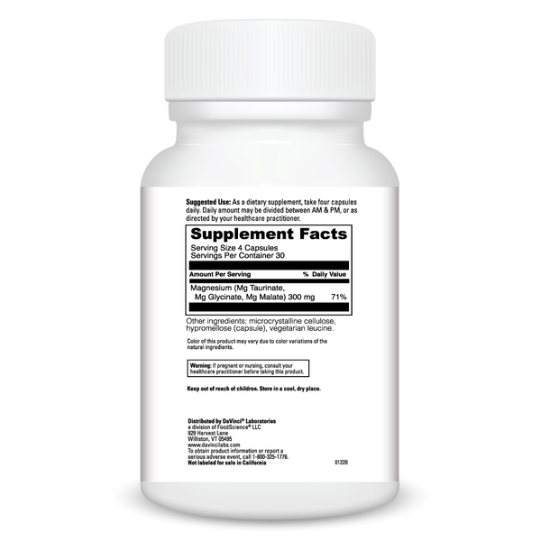 Tri Mag 300 Supplement Facts Label