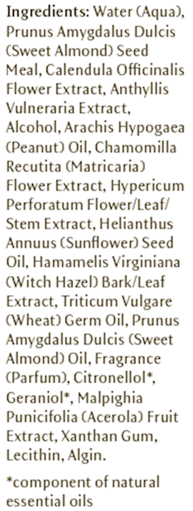 Cleansing Cream Supplement Facts Label