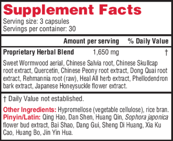 Formula H Supplement Facts Label