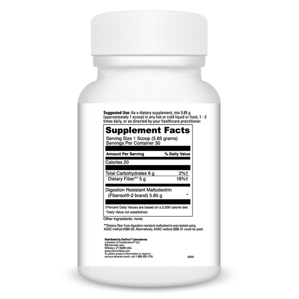 Prebiotic Fiber (formerly Clearly Fiber) Supplement Facts Label