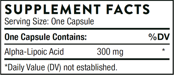 Alpha-Lipoic Acid Supplement Facts Label