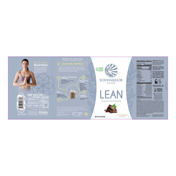 Lean Meal Chocolate Supplement Facts Label