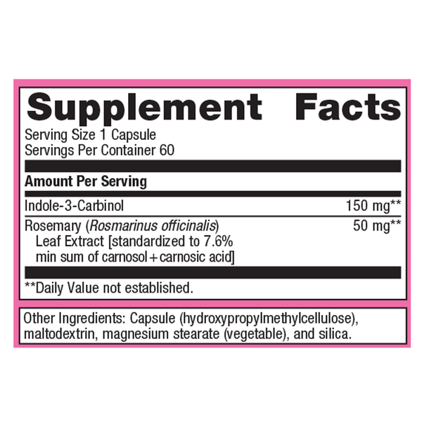 Indole-3-Carbinol Supplement Facts Label