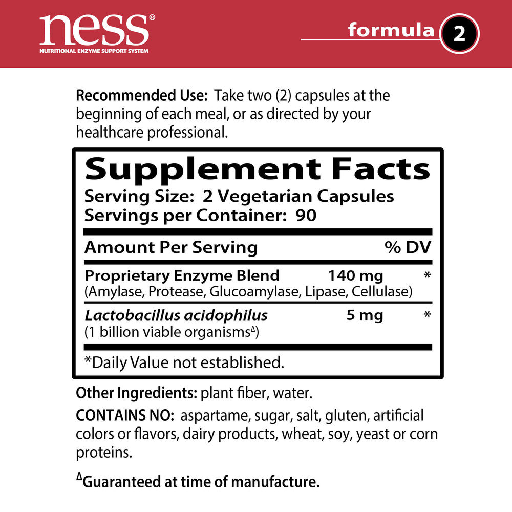 Starch Digest Formula Supplement Facts Label