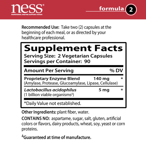 Starch Digest Formula Supplement Facts Label
