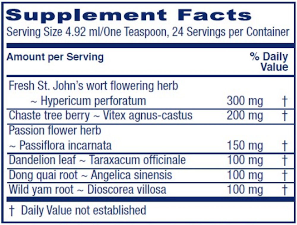 PMS Tonic Supplement Facts Label