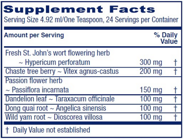 PMS Tonic Supplement Facts Label