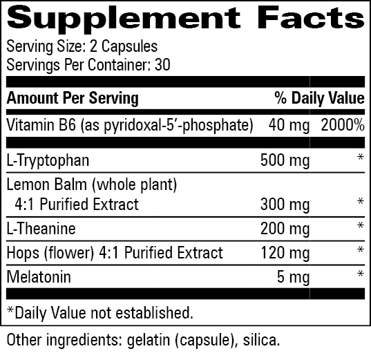 Twilight Time™ Supplement Facts Label
