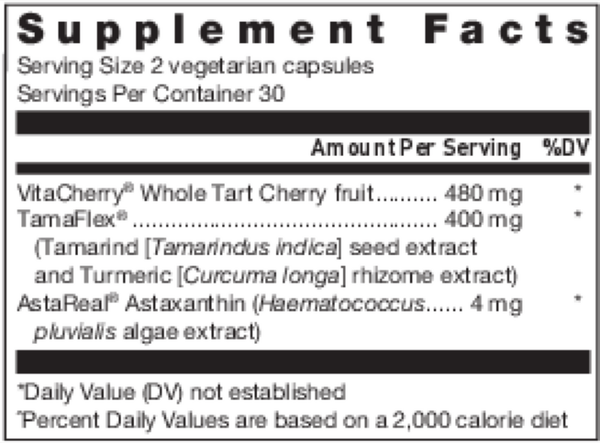 Klean Joint & Muscle Supplement Facts Label