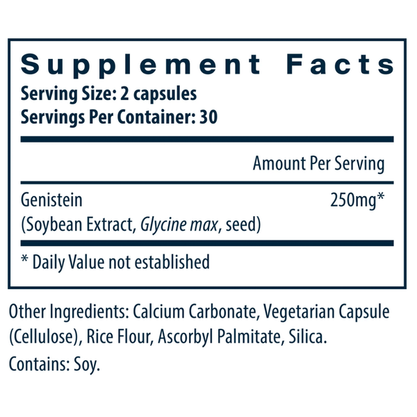 Genistein 125 mg Supplement Facts Label
