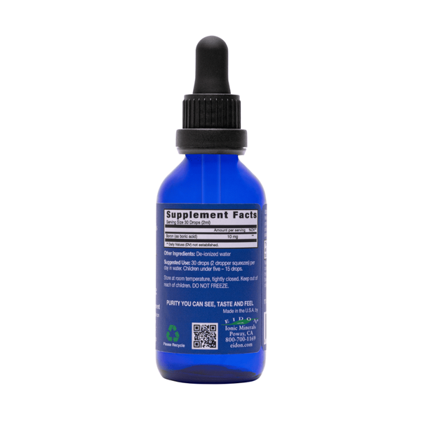 Boron Liquid Supplement Facts Label
