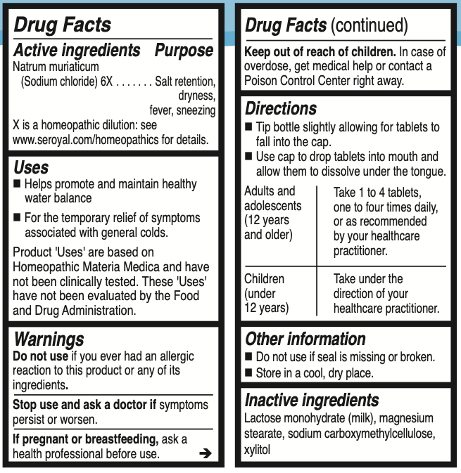 Natrium Muriaticum 6X (Salt) Supplement Facts Label