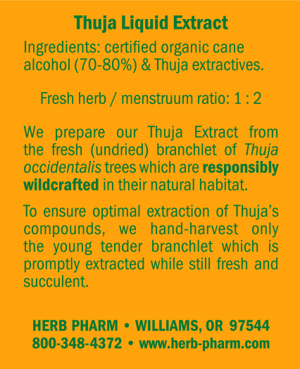 Thuja/Thuja occidentalis Supplement Facts Label