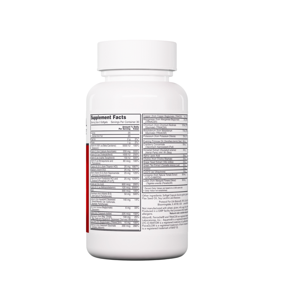 Ortho Multi™ Softgels for Women Supplement Facts Label