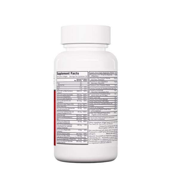 Ortho Multi™ Softgels for Women Supplement Facts Label