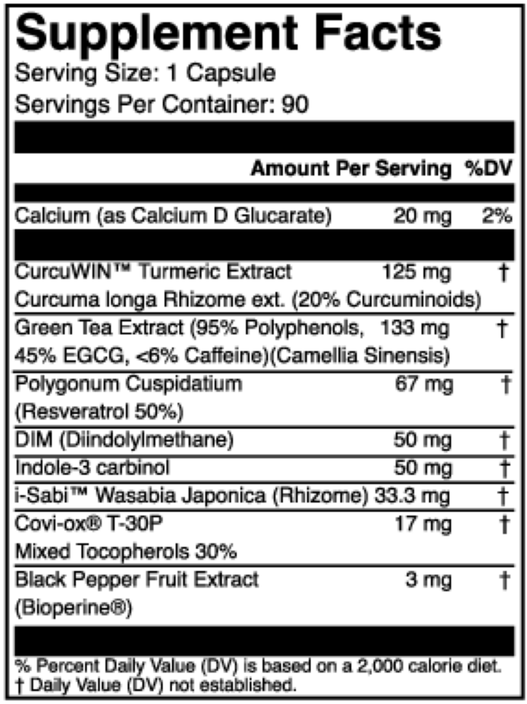 EstroCleanse Supplement Facts Label