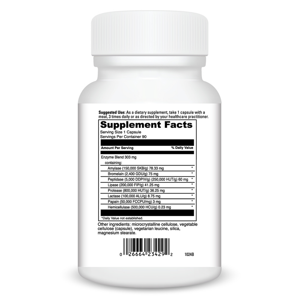 Digestive Enzymes Pro (formerly Digenzyme) Supplement Facts Label
