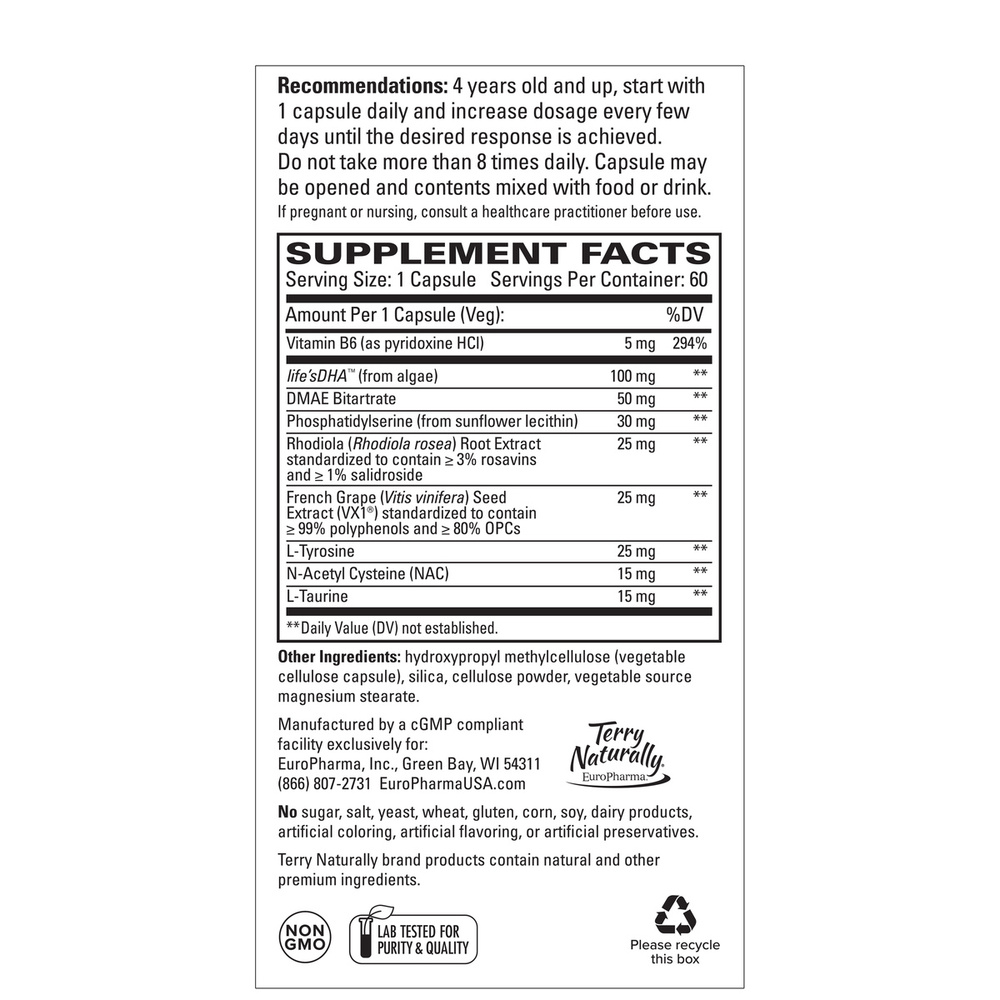 Calm Kids Supplement Facts Label