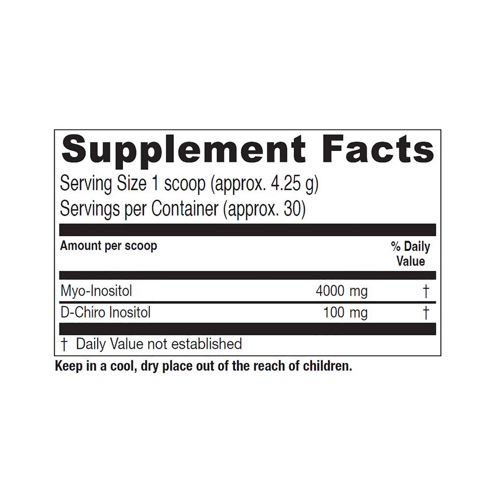BACKORDER ONLY - Optinositol Supplement Facts Label