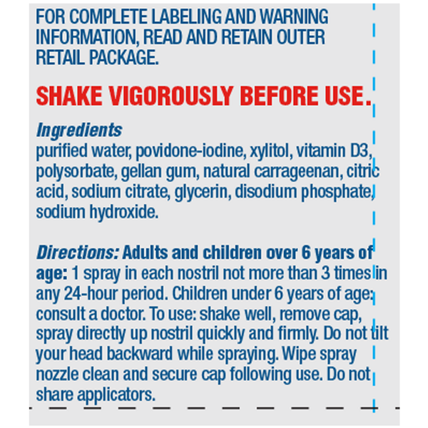 CofixRx Nasal Cleanse Supplement Facts Label