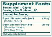Bitter Melon Supplement Facts Label